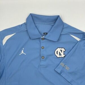 Jordan UNC Tar Heels Polo Shirt Mens Med Nike Light Blue Elite Golf Performance